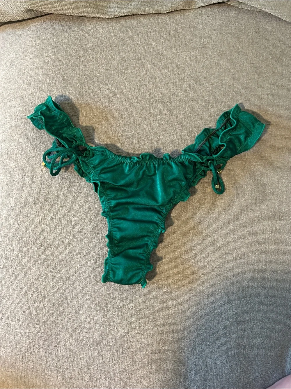 Sommer Swim Josephine Emerald Green Ruffle Bikini Bottom - Picture 3 of 3